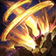 <b>Hero's Entrance</b> <br> <i>Galio designates an ally's position as his landing spot, granting all allies in the area a magic shield. After a delay Galio smashes down location, knocking up nearby enemies.</i>