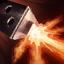 Corki's gatling gun rapidly fires in a cone in front of him, dealing damage and reducing enemy Armor and Magic Resist. Gatling Gun