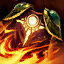 <strong style="color:#62d66c;">Capa de fuego solar</strong><br><stats> 425 vida<br> 60 armadura </stats><br><br><unique>Pasiva ÚNICA - Inmolar:</unique> Inflige 25 ( 1 por nivel del campeón) de daño mágico cada segundo a los enemigos cercanos. Inflige un 50% de daño adicional a súbditos y monstruos. Capa de fuego solar