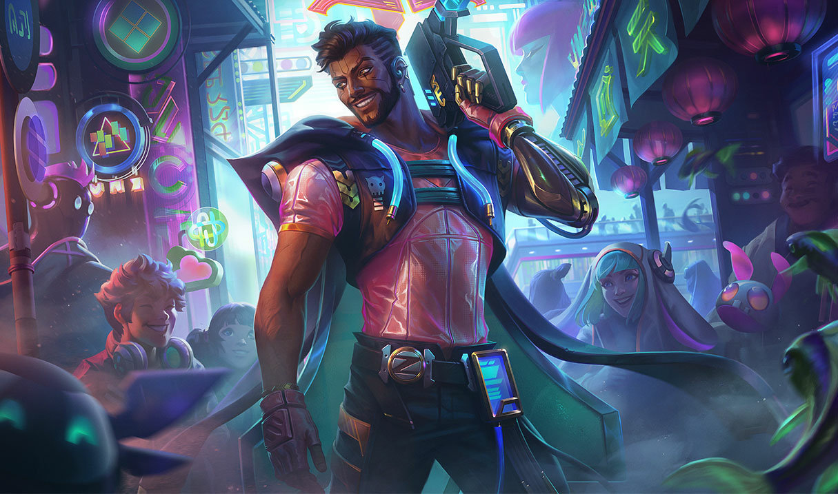 Splash art for Cyber Pop Akshan skin