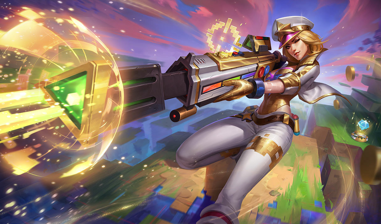 Splash art for Prestige Arcade Caitlyn skin