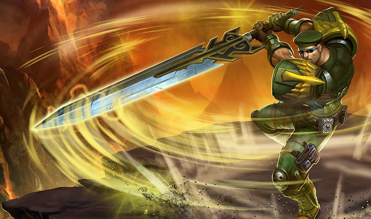 Splash art for Commando Garen skin