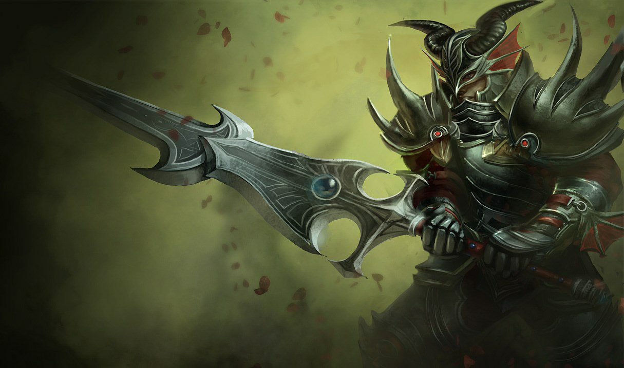 Splash art for Darkforge Jarvan IV skin