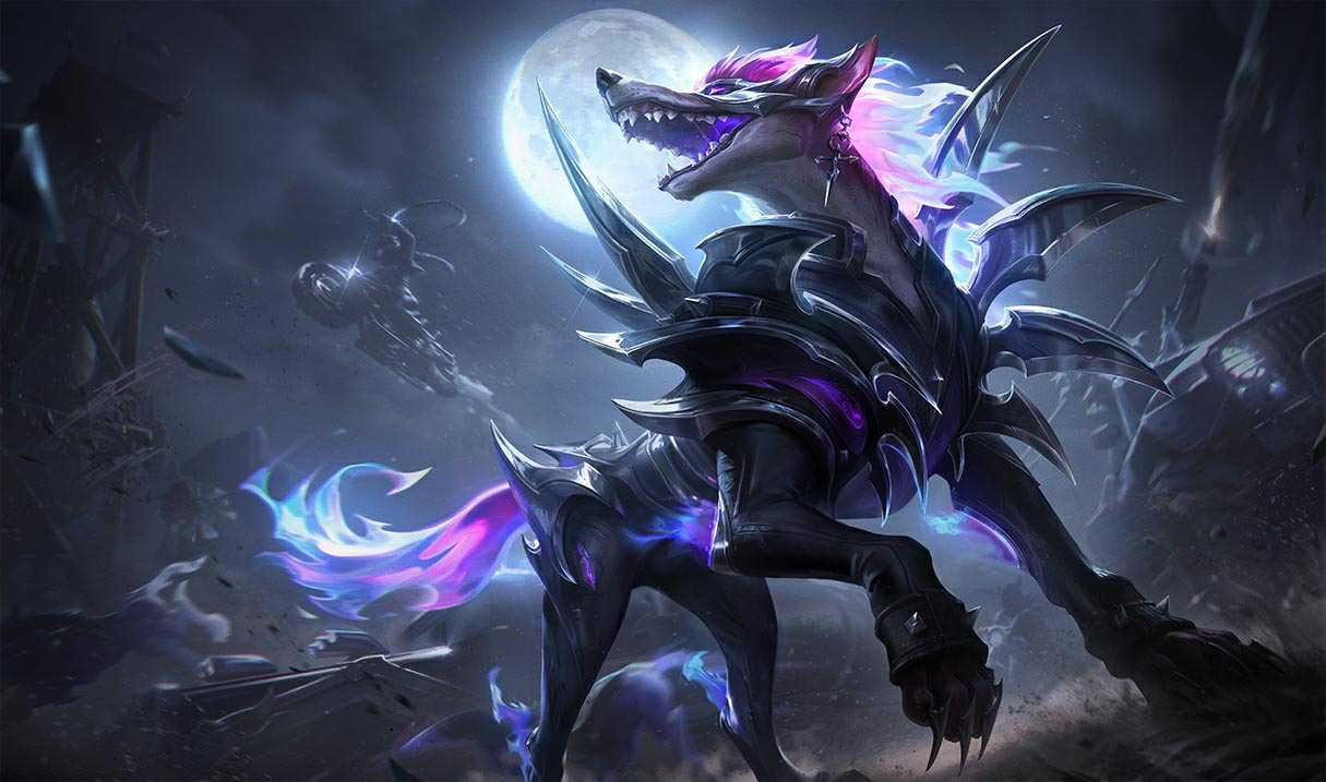 Splash art for Warhound Naafiri skin