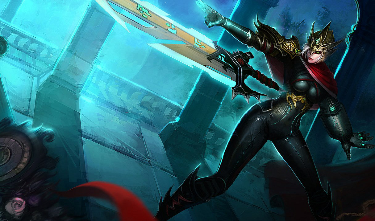 Splash art for Crimson Elite Riven skin