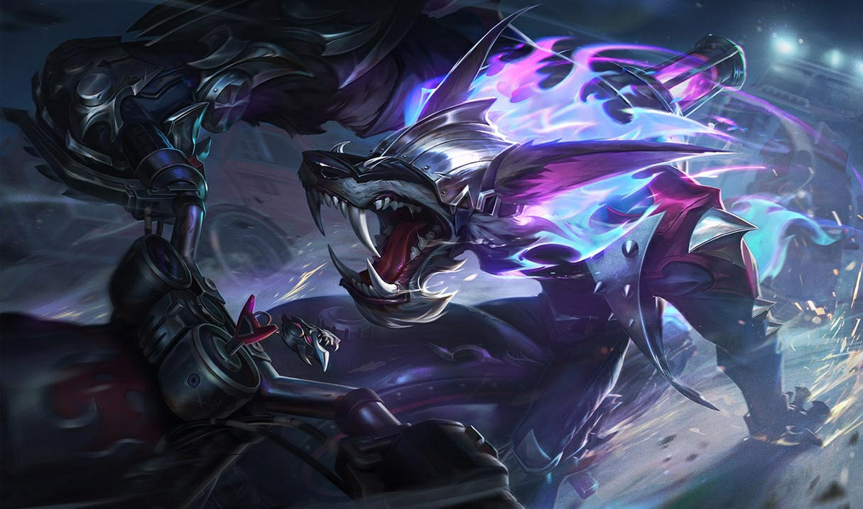 Splash art for Warhound Warwick skin