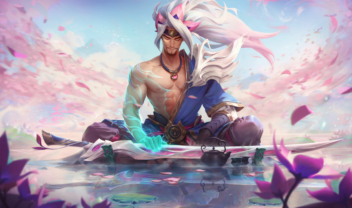 Splash art for Spirit Blossom Yasuo skin